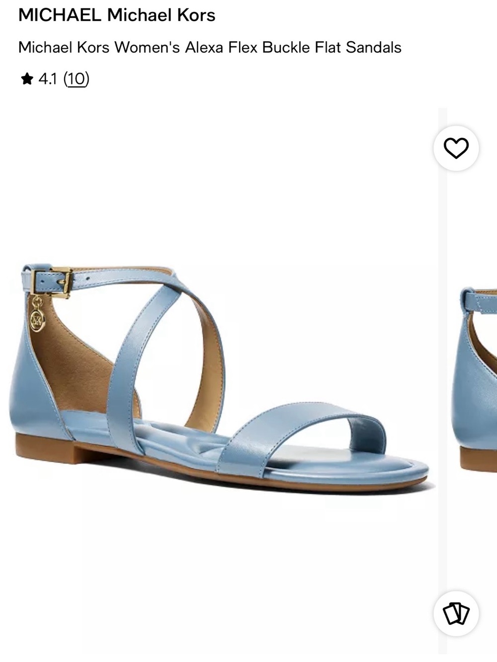 Michael Kors Pale Blue Leather Strappy Ankle Sandals - Picture 4 of 5